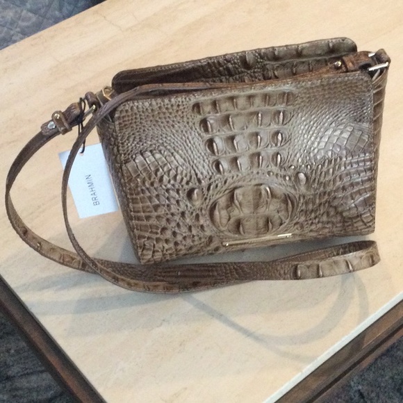 Brahmin Handbags - Brahmin Carrie Crossbody Croc Embossed Leather Bag